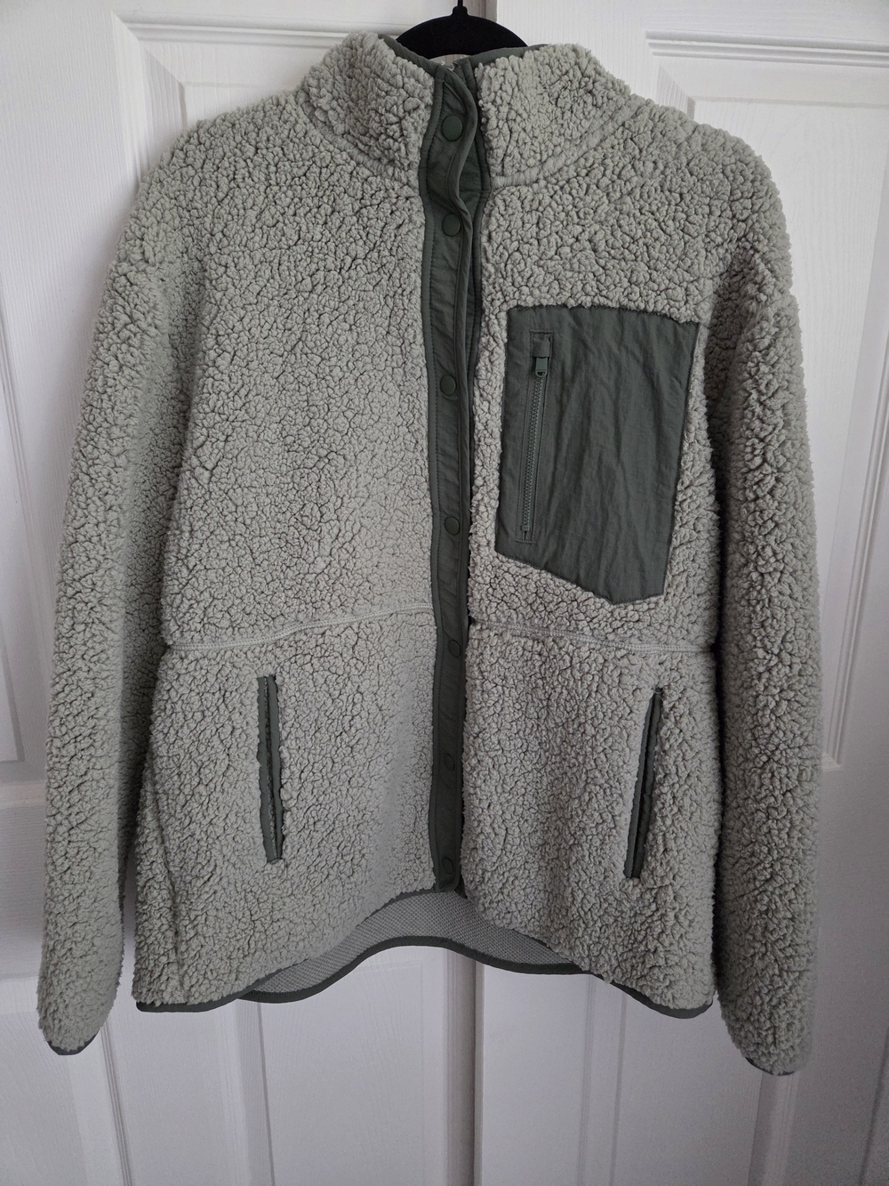 32 Degrees Light Green/Olive Teddy Fleece Jacket with Olive Trim